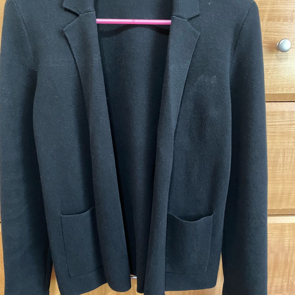 Banana Republic Black Sweater Blazer Jacket Open Front XS